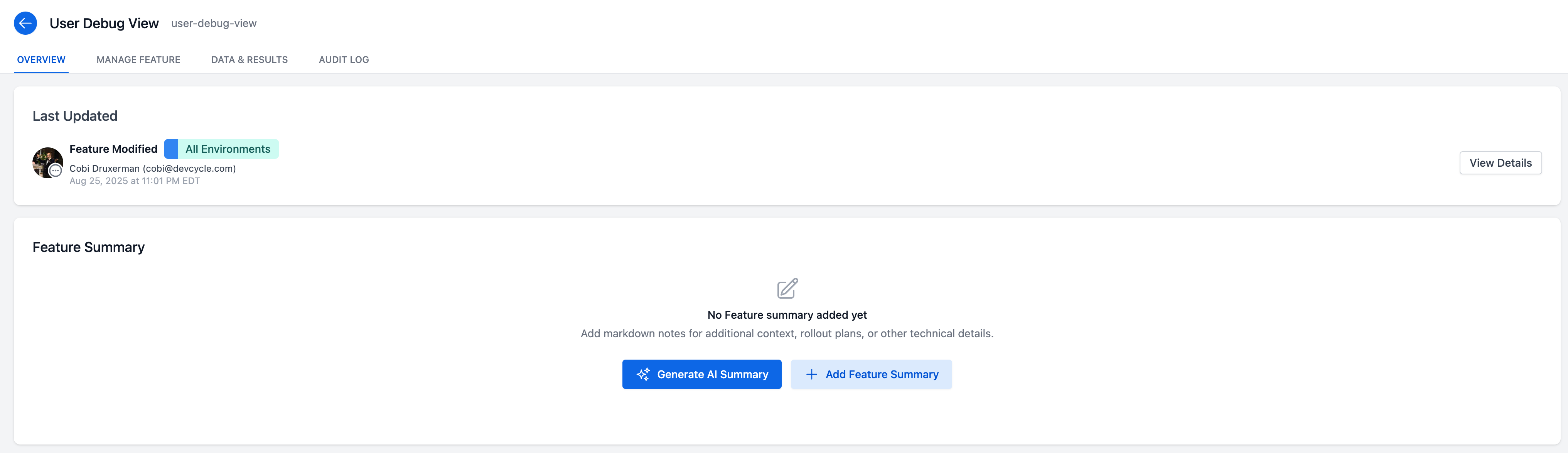 AI Generated Feature Summary